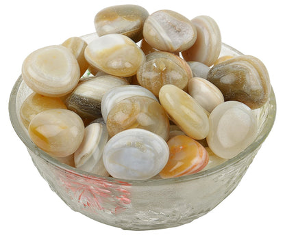 White Banded Agate Tumbled|100GR |5-6Pc| |2.5-3 cm|Healing Tumbled Stones