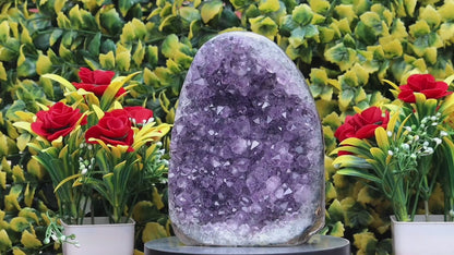 Amethyst Geode cathedral crystal cluster - 5.6X3.7X2.5 Inch(2.55Lb)