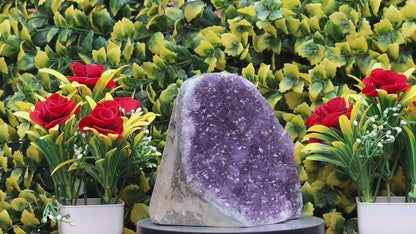 Amethyst Geode cathedral crystal cluster - 4.4X4.6X3.5 Inch(2.44Lb)