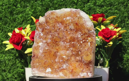 Citrine Geode Cathedral Crystal Cluster - 5X4.2X4.4 Inch(4.09Lb)